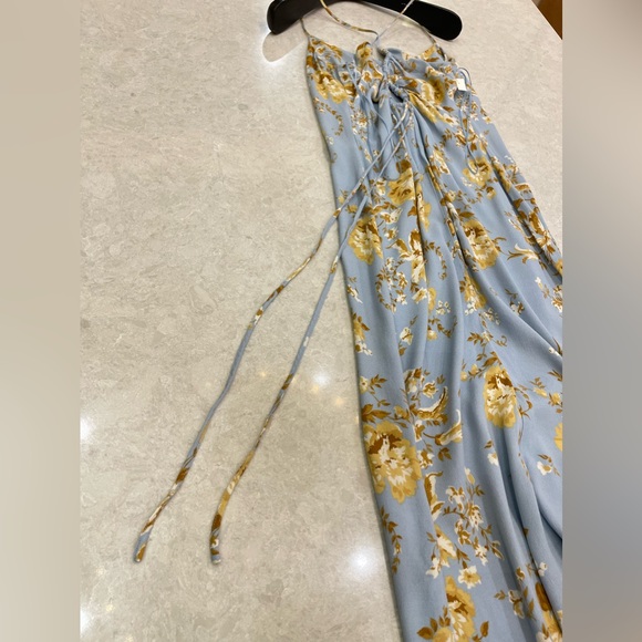 Reformation Dover Floral Print Midi Slip Dress in Heavenly Blue Size 8 - Picture 9 of 16